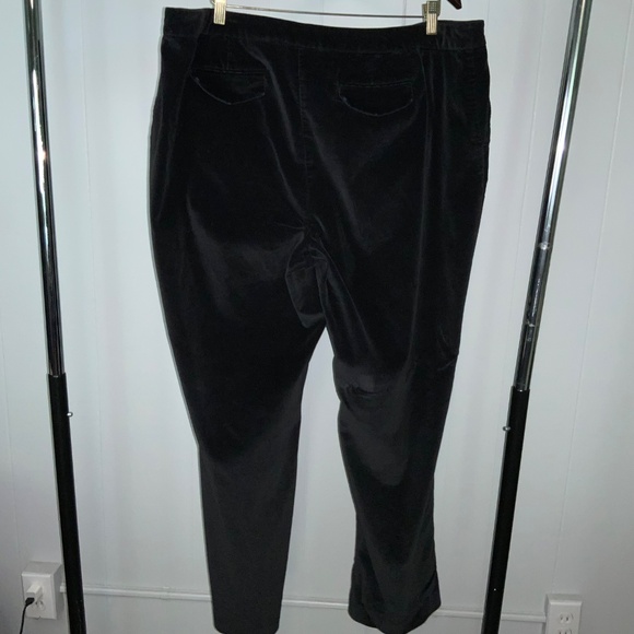 Talbots Woman Classic Fit Stretch black velvet pants Sz 20W front pockets - Picture 3 of 5